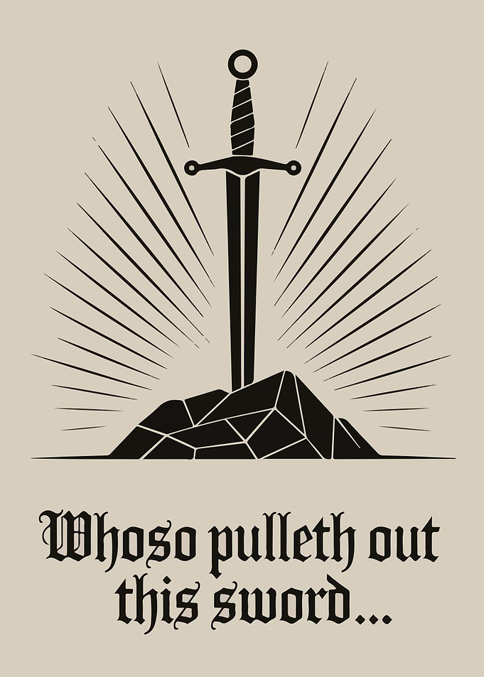 Excalibur Sword in Stone Illustration