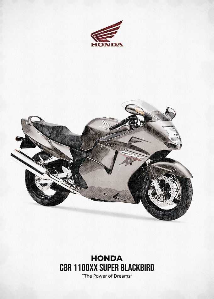 Honda CBR 1100XX Super Blackbird sketch art