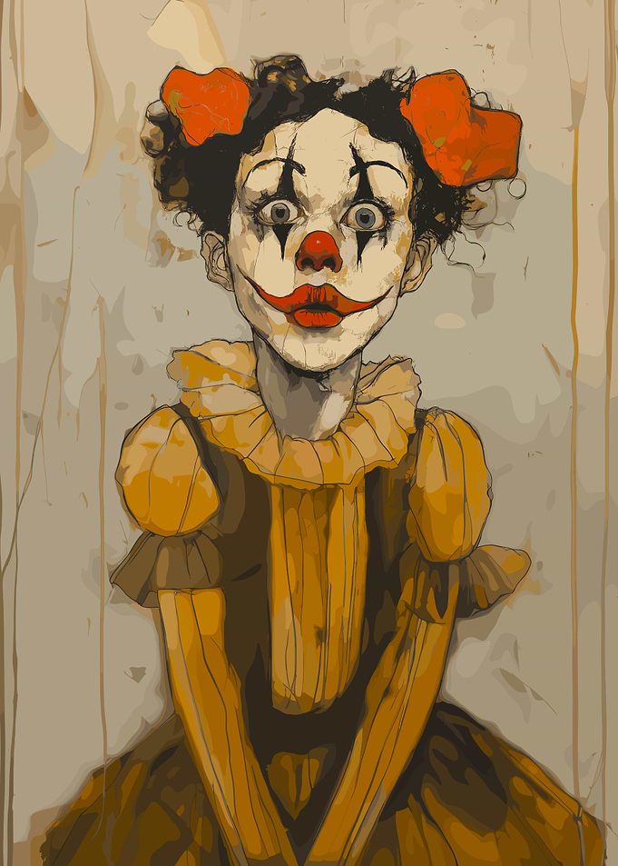 Creepy Clown Girl Poster