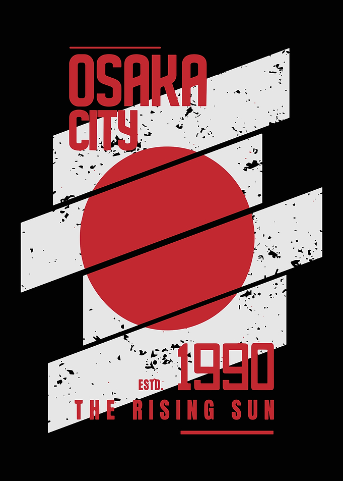 Osaka City Rising Sun Graphic