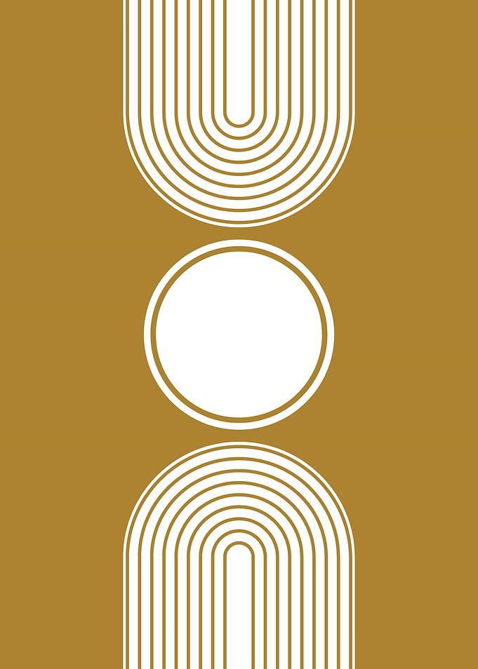 Abstract Geometric Shapes on Gold Background