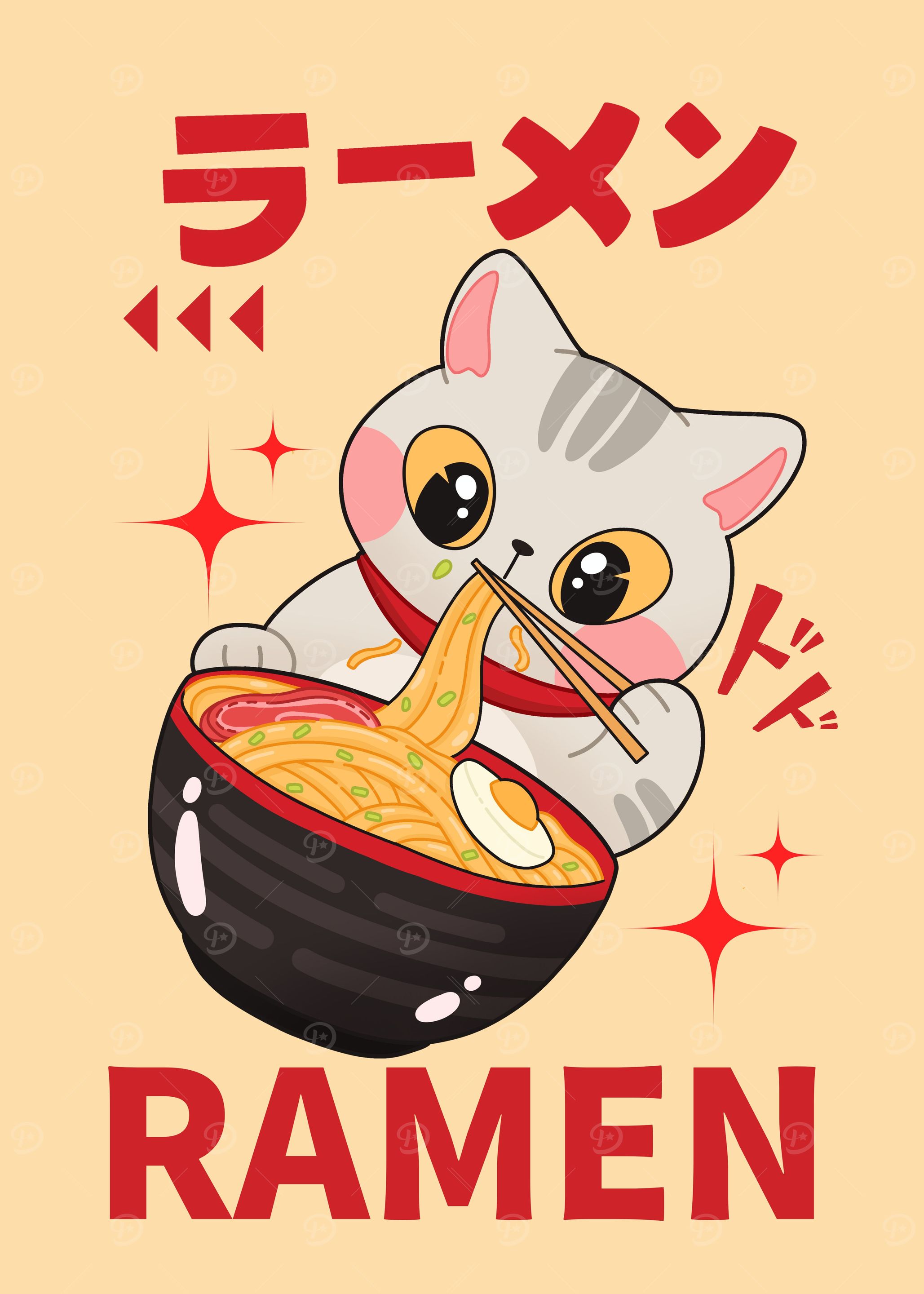 Cute Ramen Cat