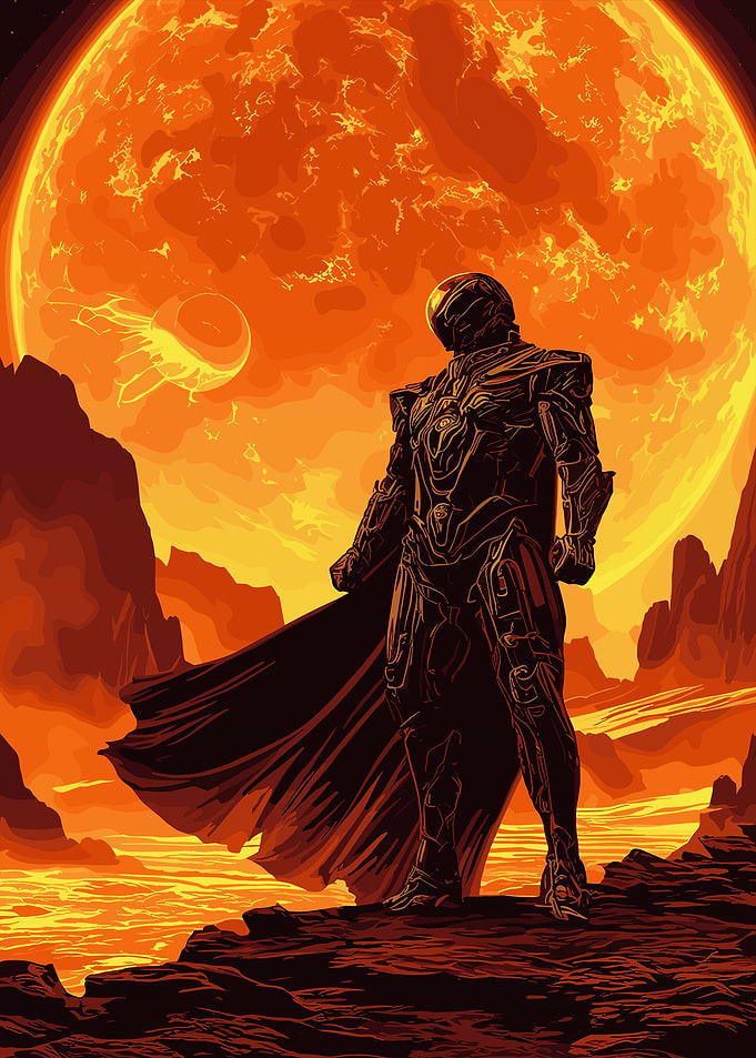 Sci-Fi Warrior on Alien Planet