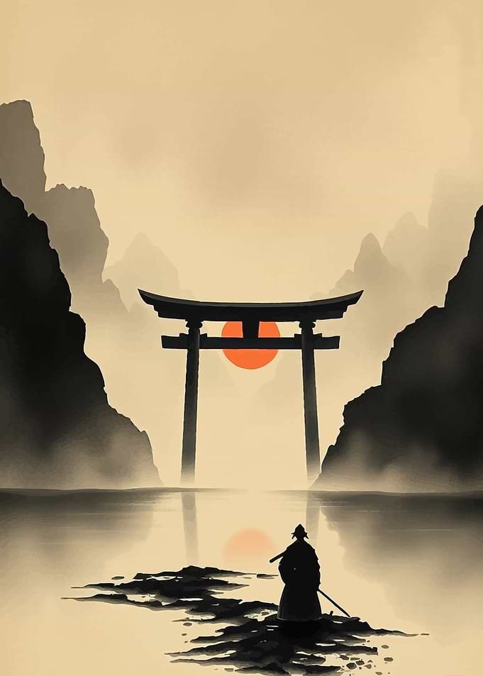 Samurai at Torii Gate