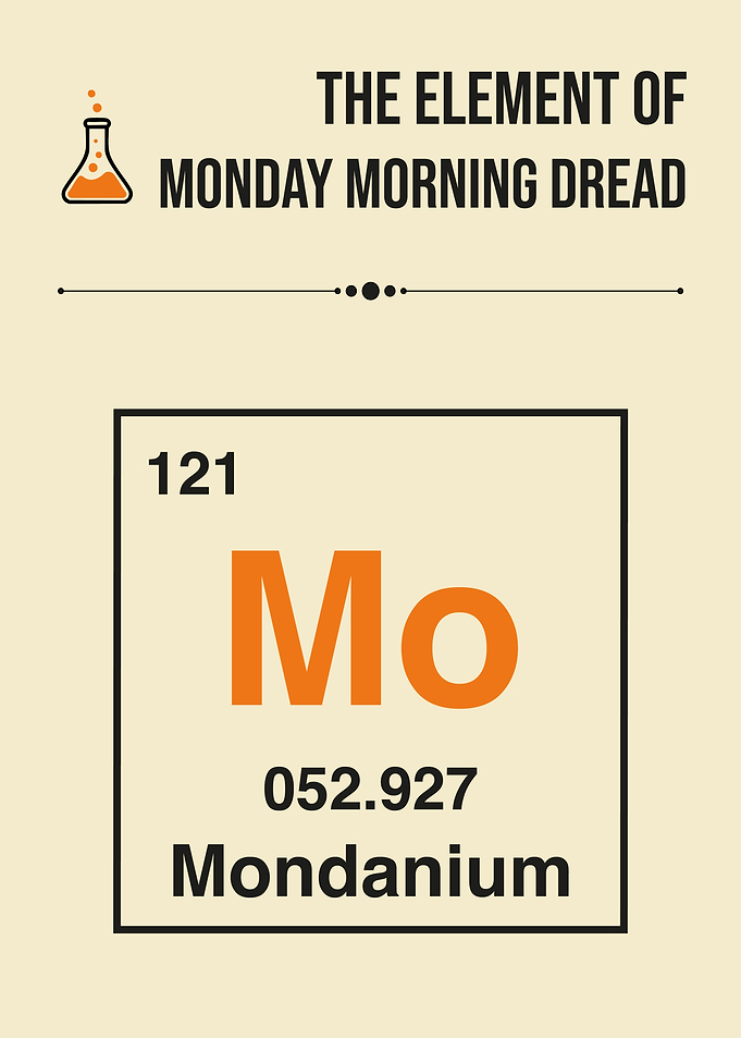 Element of Monday Morning Dread Funny Periodic Table Mondanium Humor