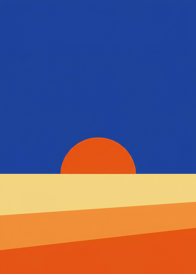 Minimalist Sunset Landscape