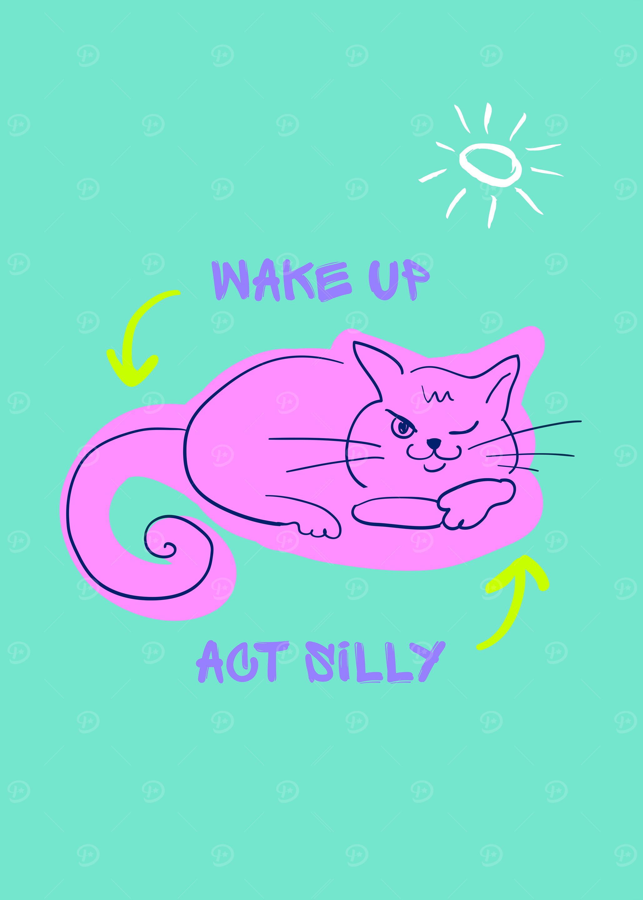 Wake Up Act Silly Funny Cat