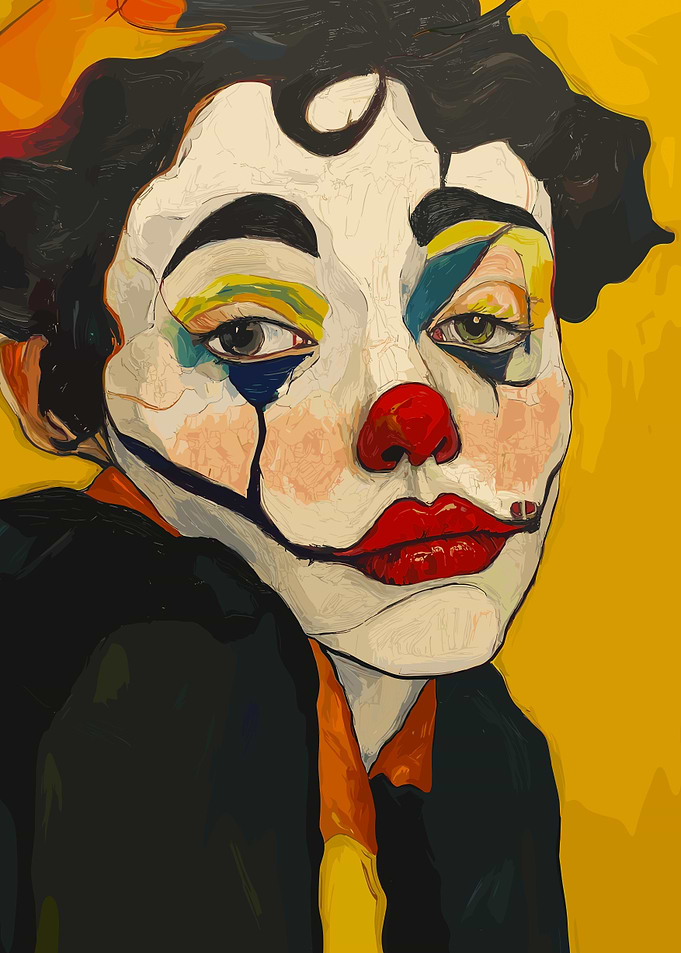 Sad Woman Clown Portrait