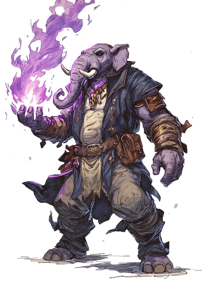 Elephant Man Wizard Casting Magic