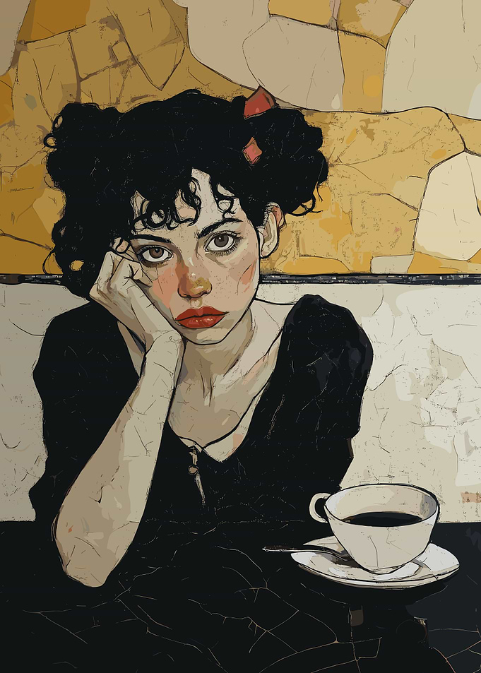 Pensive Woman Having Coffee