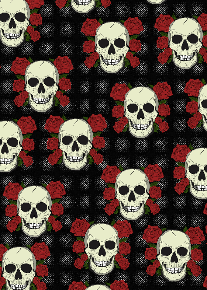 Skulls and Roses Pattern
