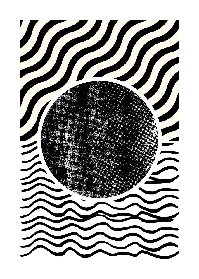 Abstract Black and White Graphic Art
