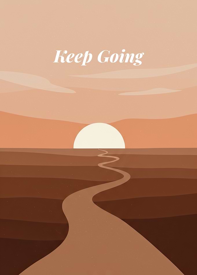 Keep Going Landscape Illustration