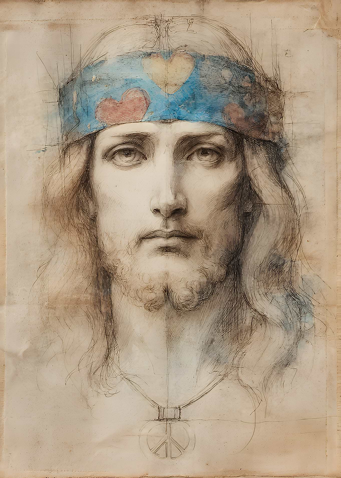 Pencil Sketch of Man with Headband