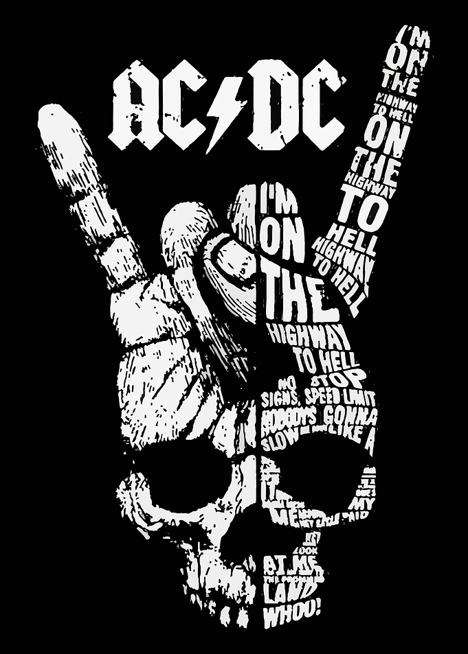 AC/DC Highway to Hell Typography Art