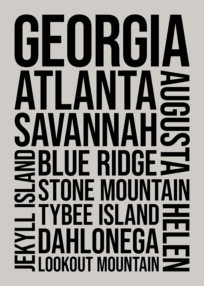 Georgia Typography Word Art