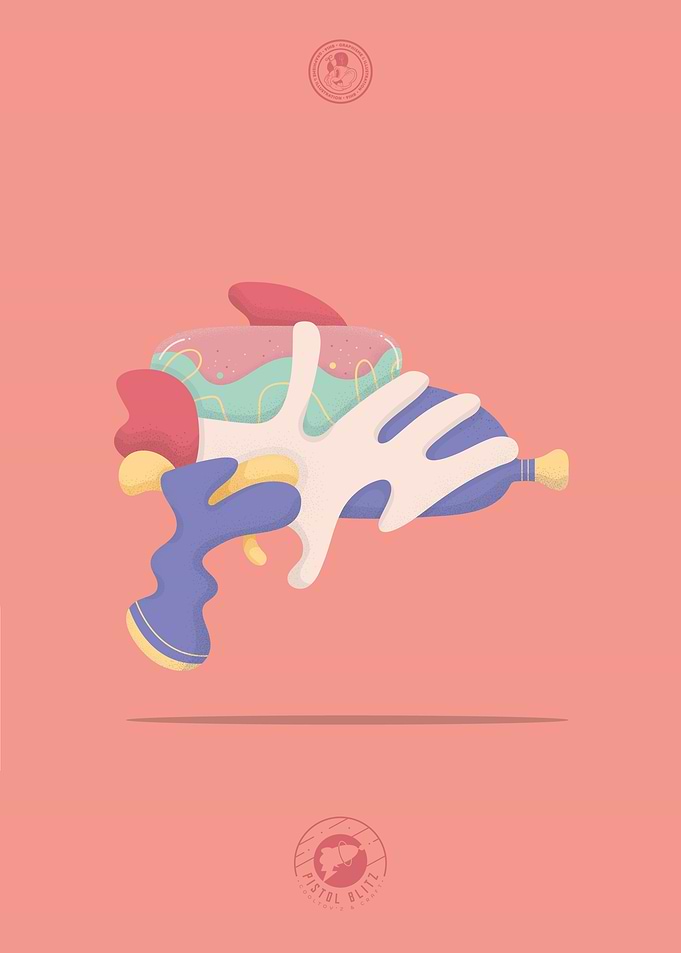 Stylized Water Gun Illustration