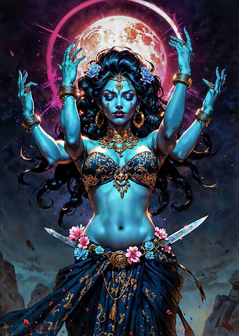 Kali Goddess under Lunar Glow