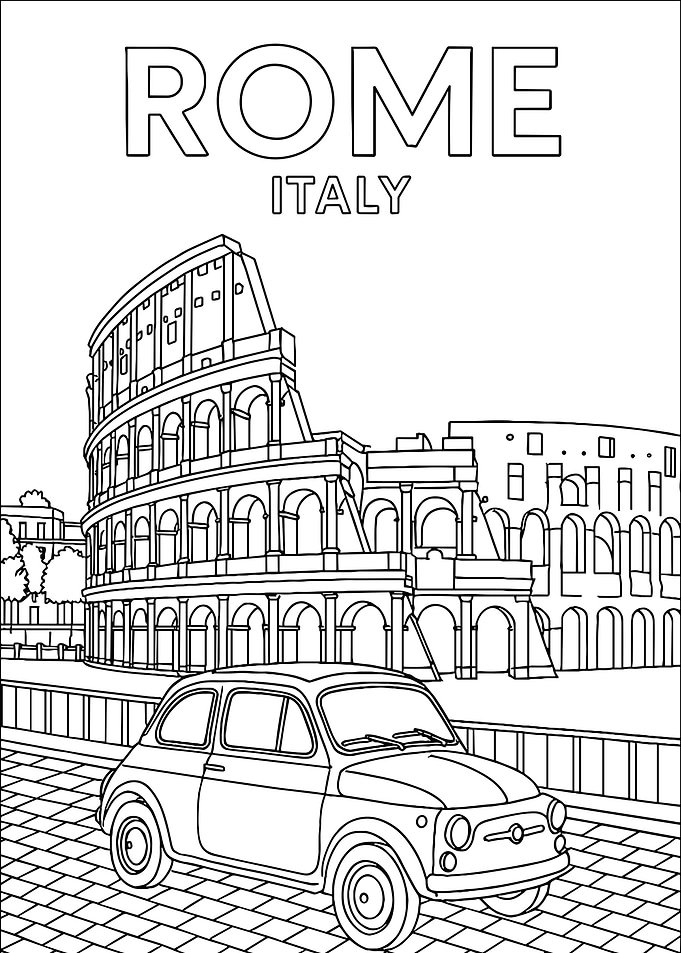 Rome Italy Coloring Page