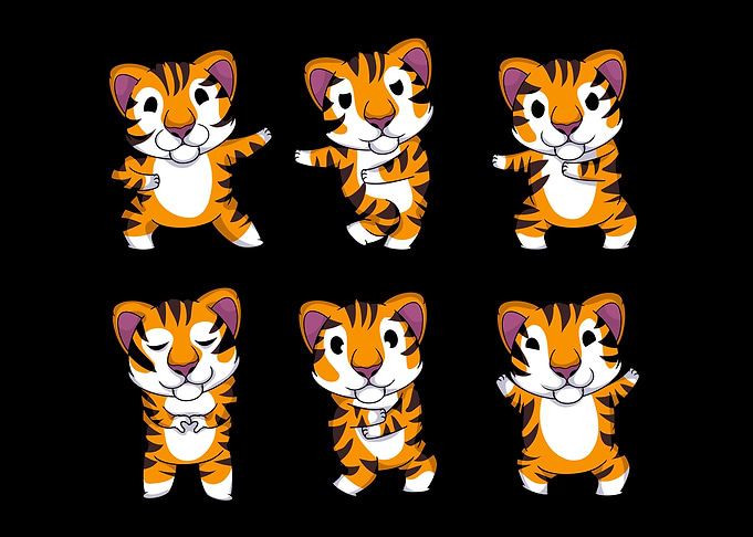 Dancing Tigers Kids Tiger Gift Boys Girls Cute Tiger