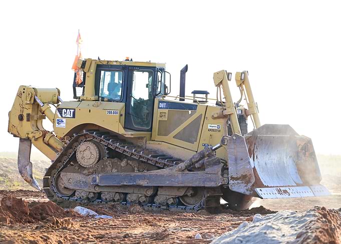 D8 Caterpillar Bulldozer on Construction Site