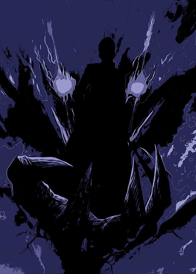 Dark Silhouette with Abstract Elements