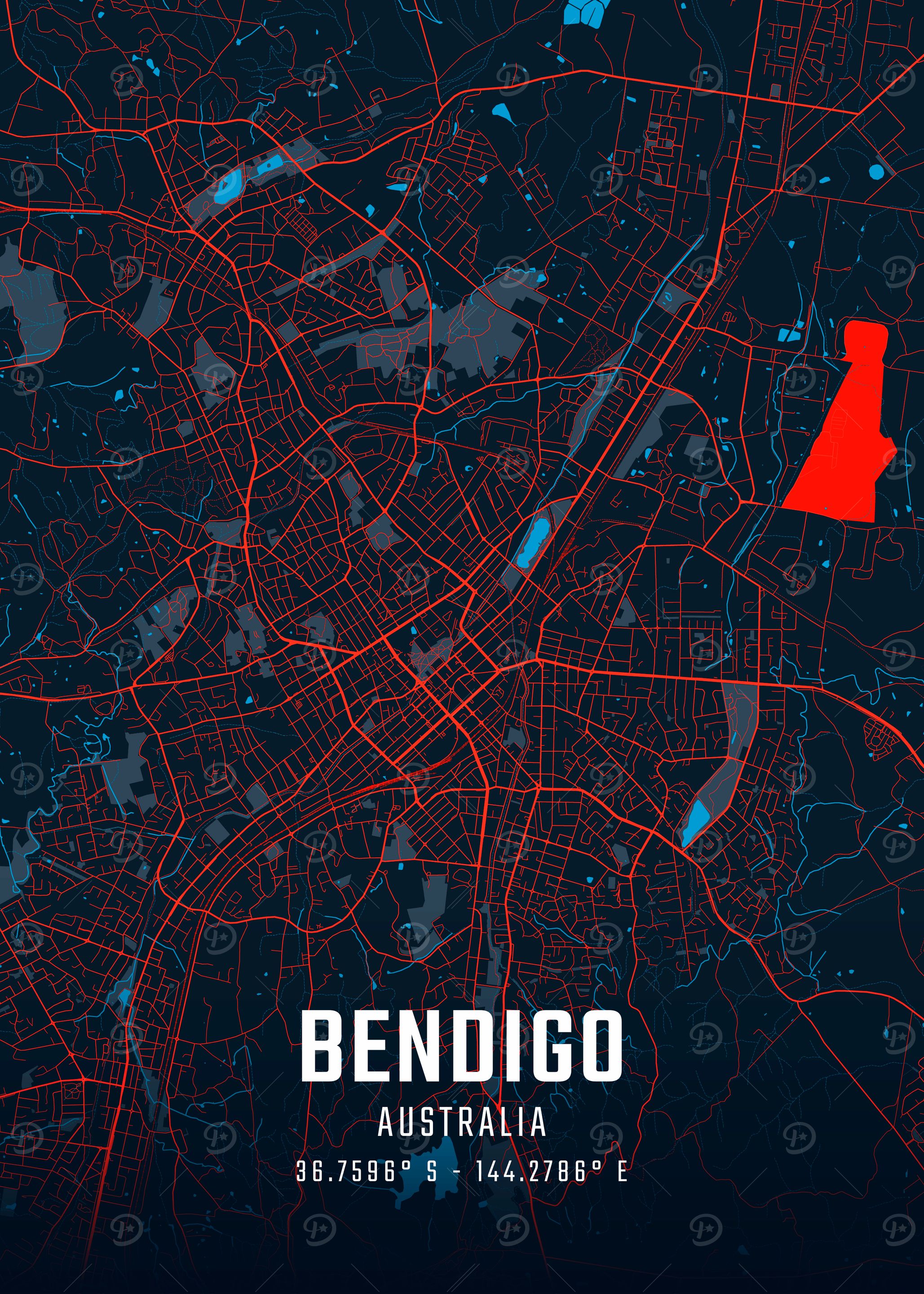 Bendigo City Map