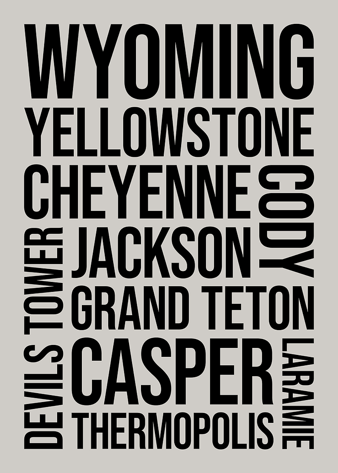 Wyoming Word Art Typography