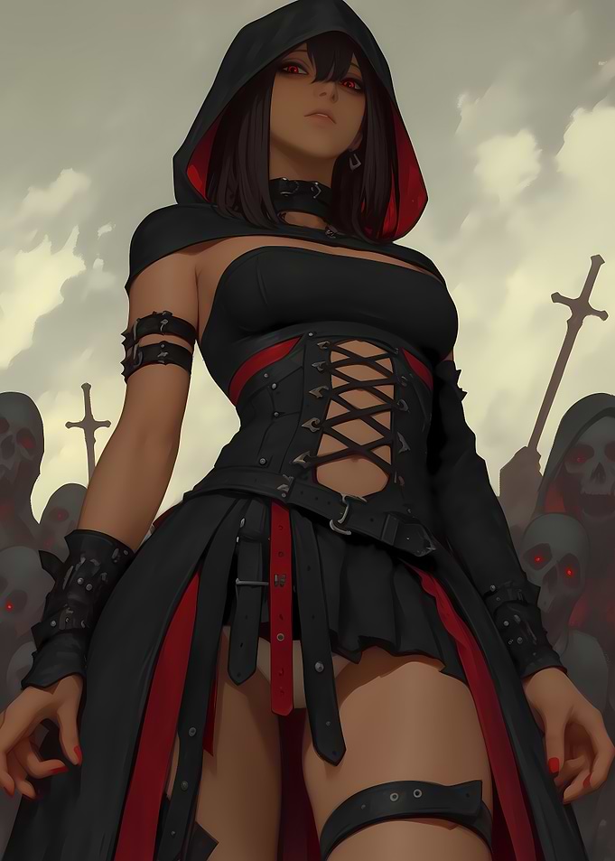 Dark Fantasy Woman with Hood