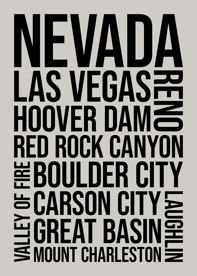 Nevada Typography Word Art