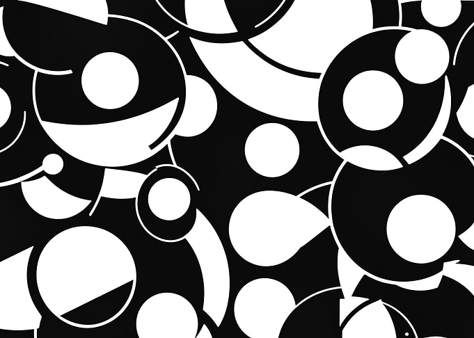 Abstract Black and White Circle Pattern