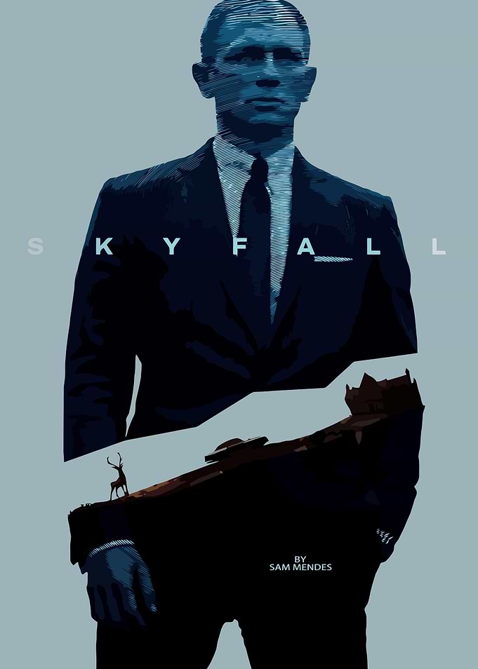 James Bond 007 Skyfall Movie Poster Pixel Art
