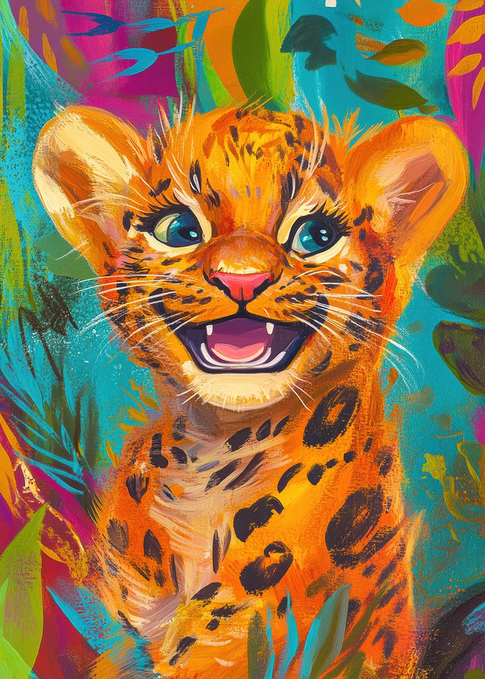Cute Leopard Cub Painting