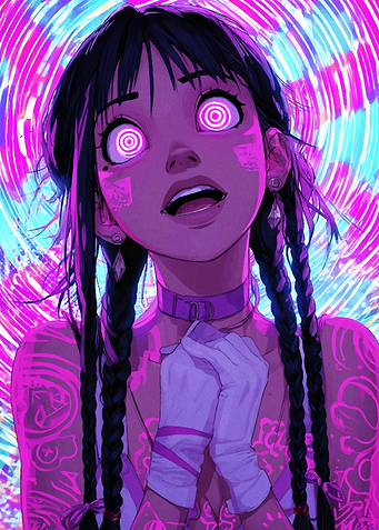 Hypnotic Girl with Braids