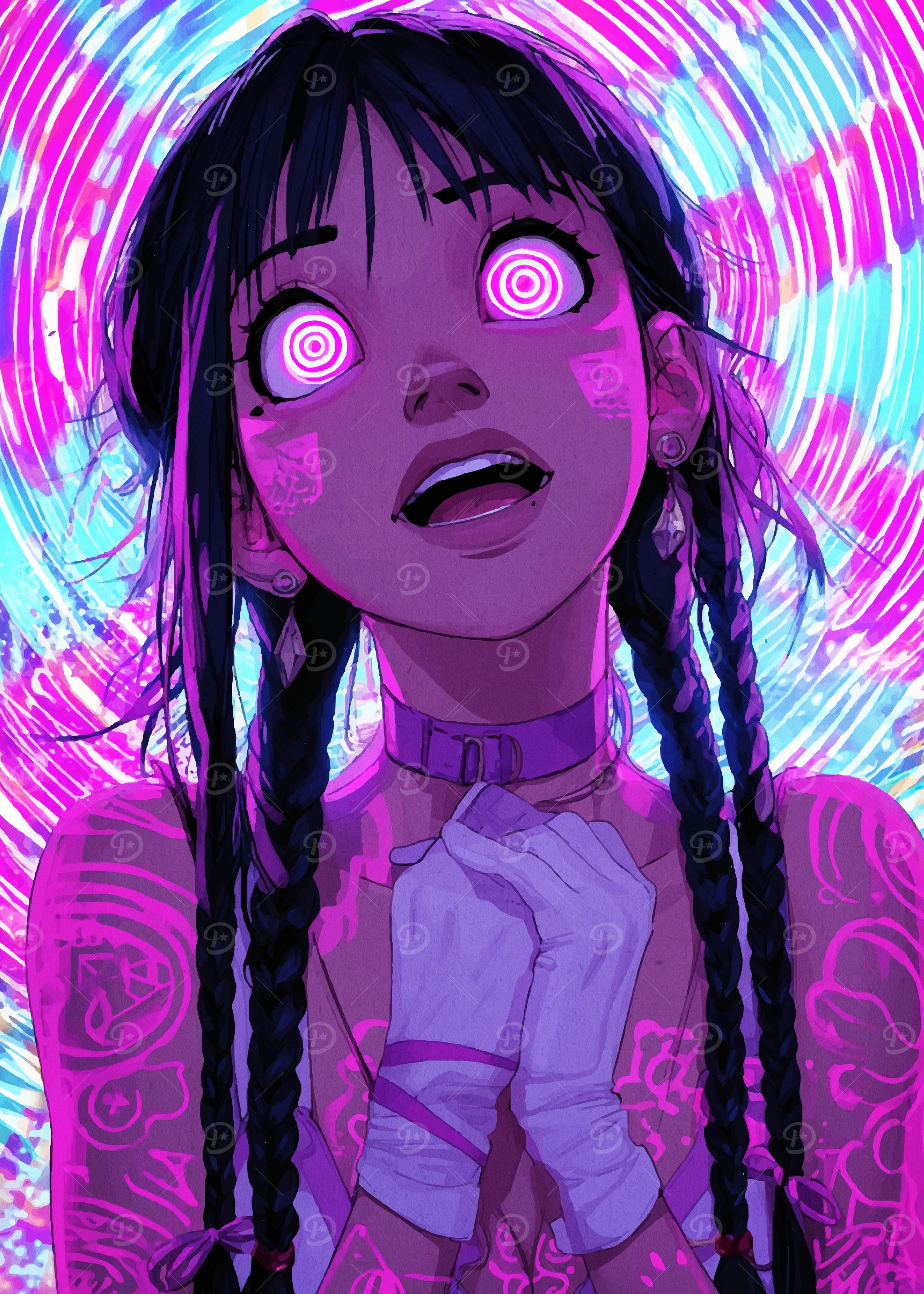 Hypnotic Girl with Braids