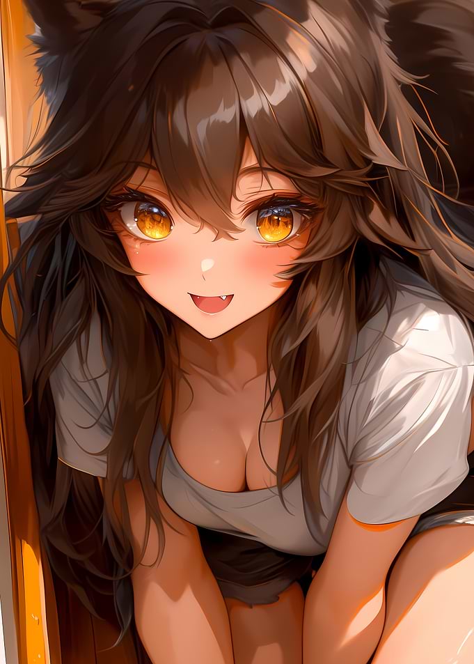 Anime Girl with Wolf Ears