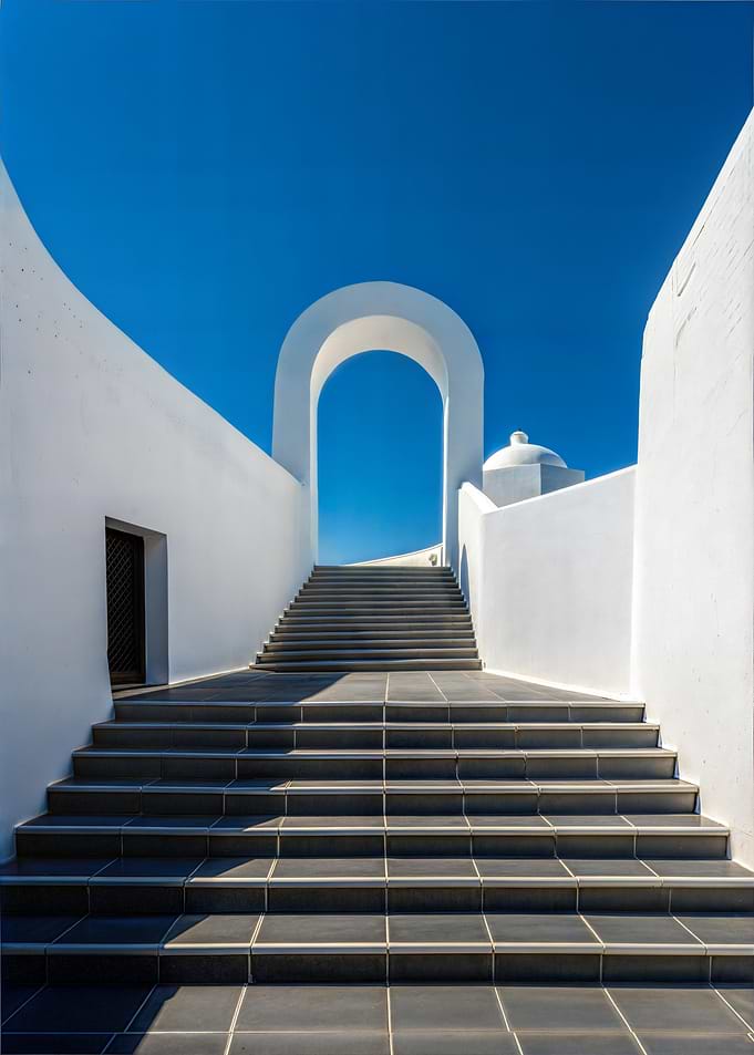 White Architecture Greece with Blue Sky