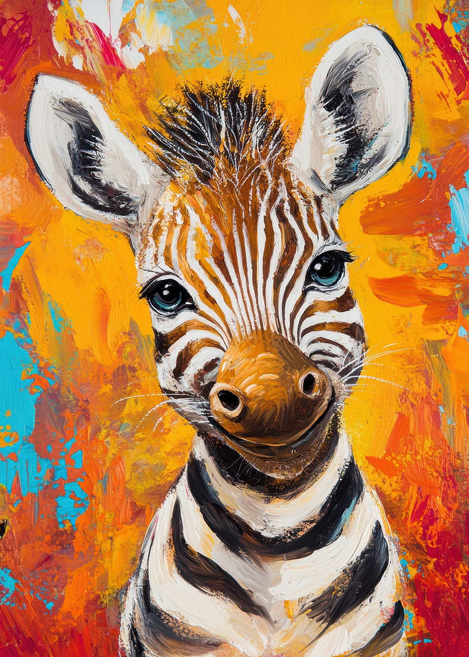 Colorful Zebra Portrait