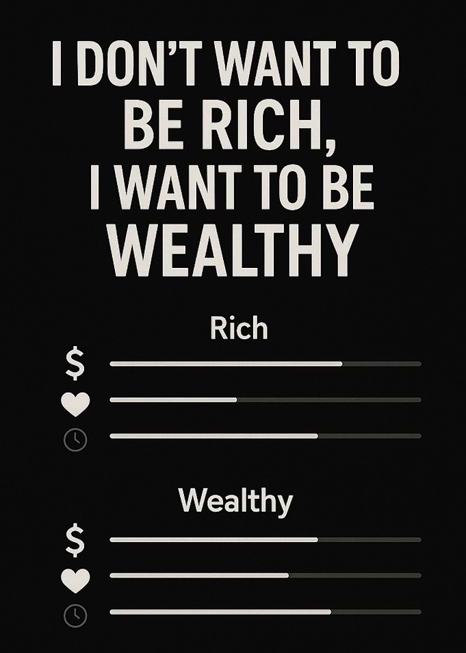 'I don't want to be Rich, I want to be Wealthy' Quote