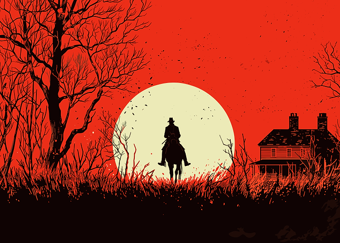 Cowboy Silhouette at Sunset