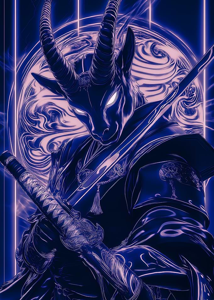 Horned Warrior with Katana Animal