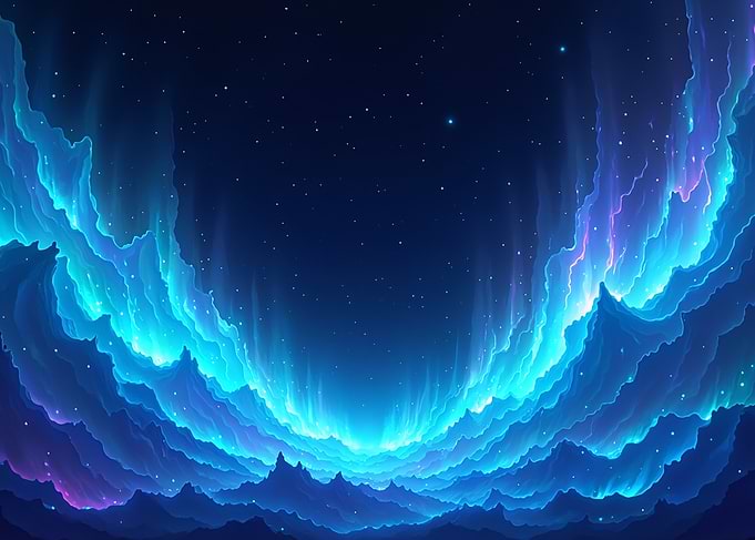 Aurora Borealis Night Sky Landscape