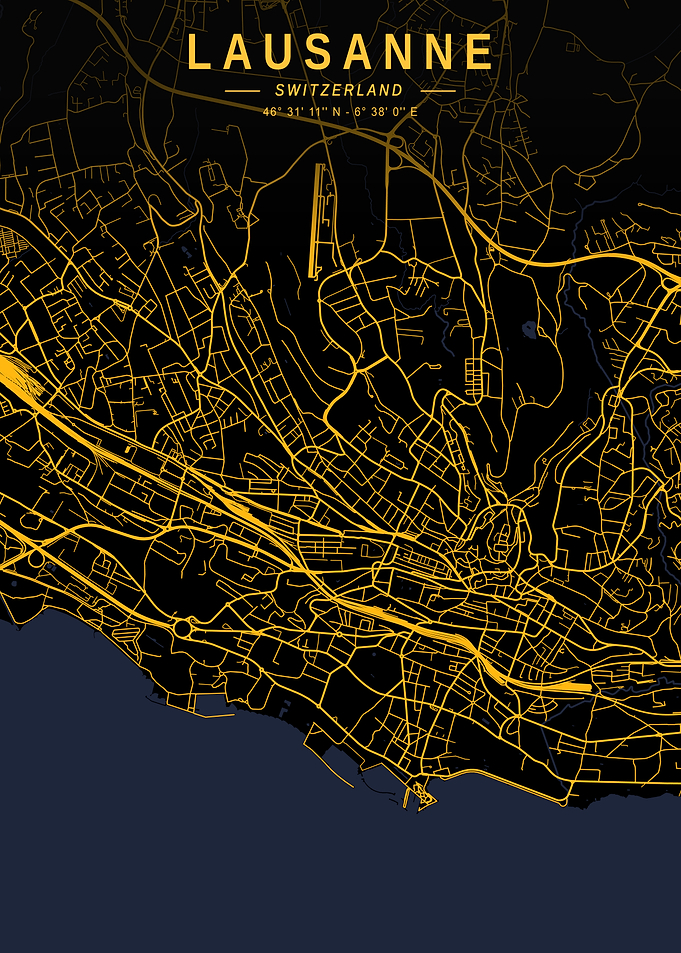 Lausanne Golden City Map