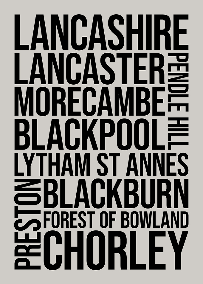 Lancashire Typography Word Art
