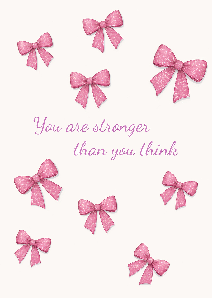 Pink Bows with Inspirational Text