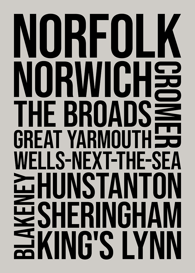 Norfolk Destinations Typography