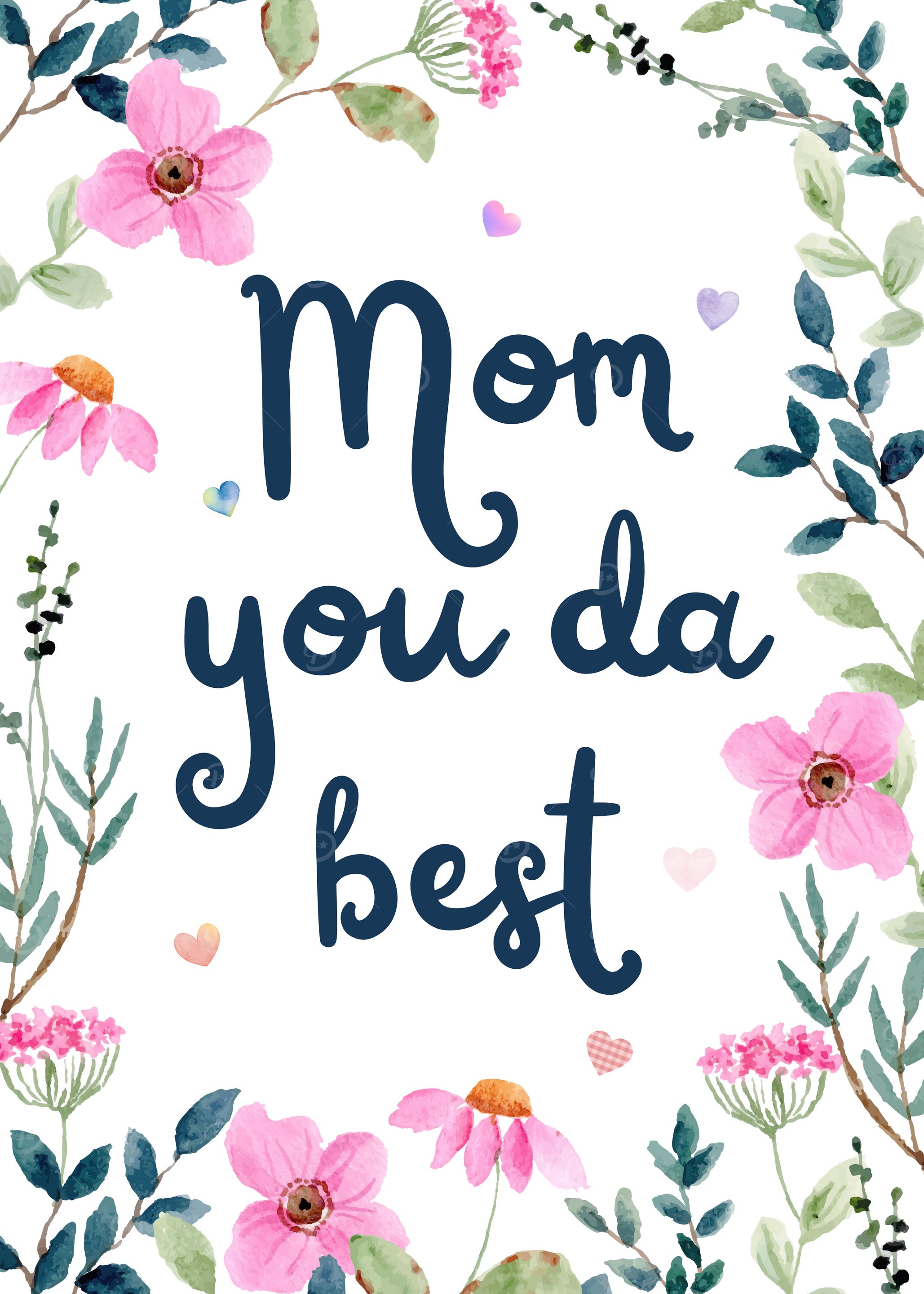 Best Mom Ever Floral Art - Mother's Day Wall Decor Gift