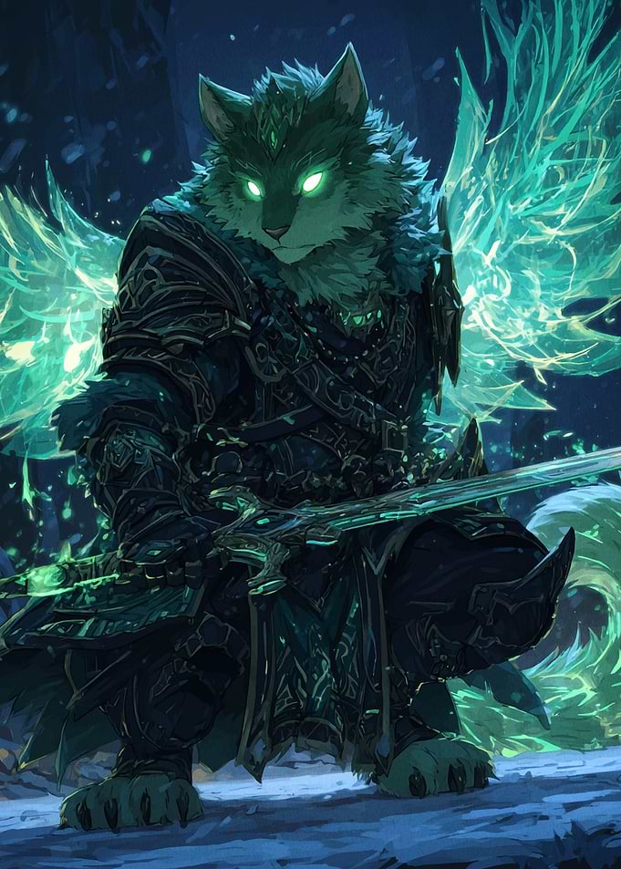 Armored Wolf Warrior with Sword