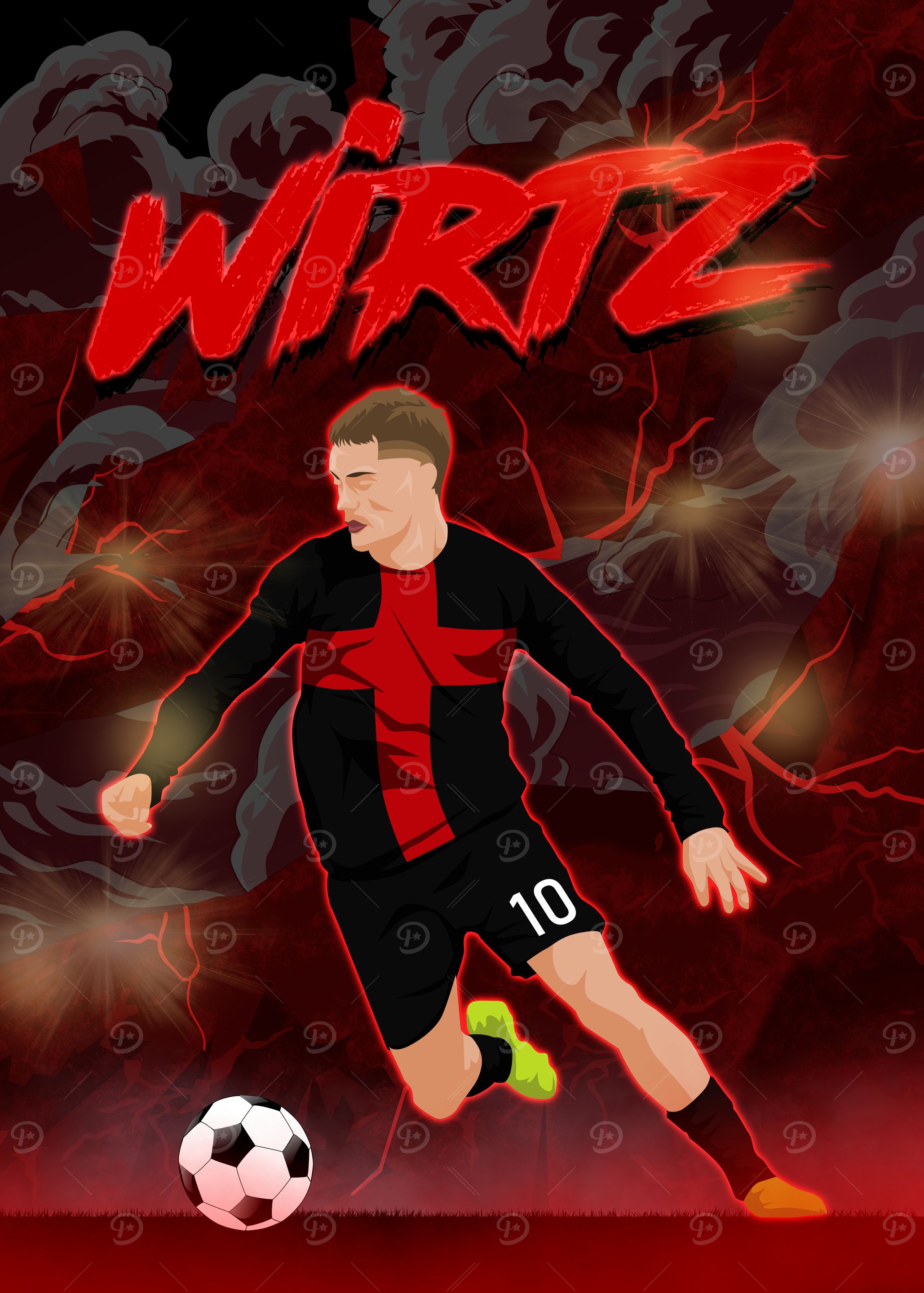 Florian Wirtz Soccer Player Illustration