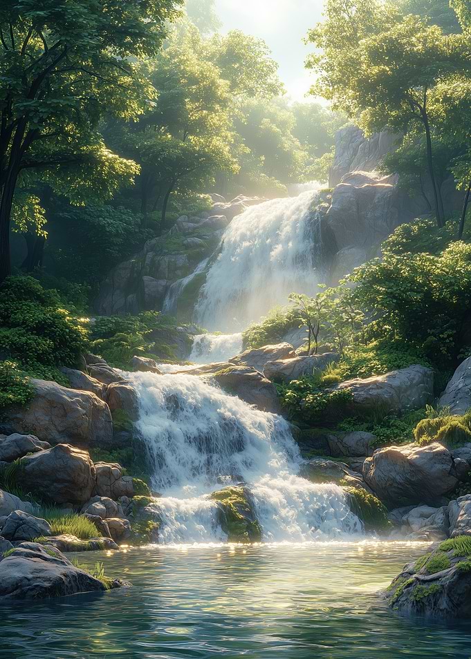 Lush Waterfall Landscape